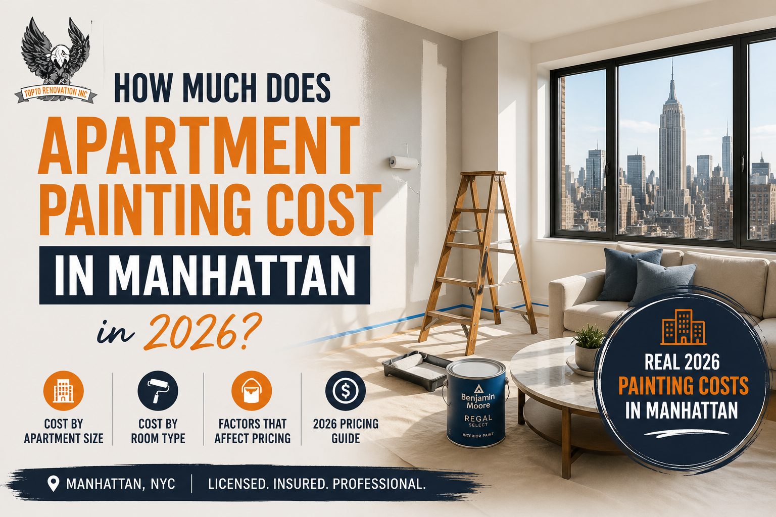 Apartment painting costs in Manhattan 2026