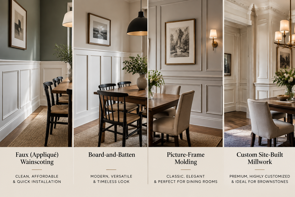 Wainscoting vs Wall Molding vs Custom Millwork